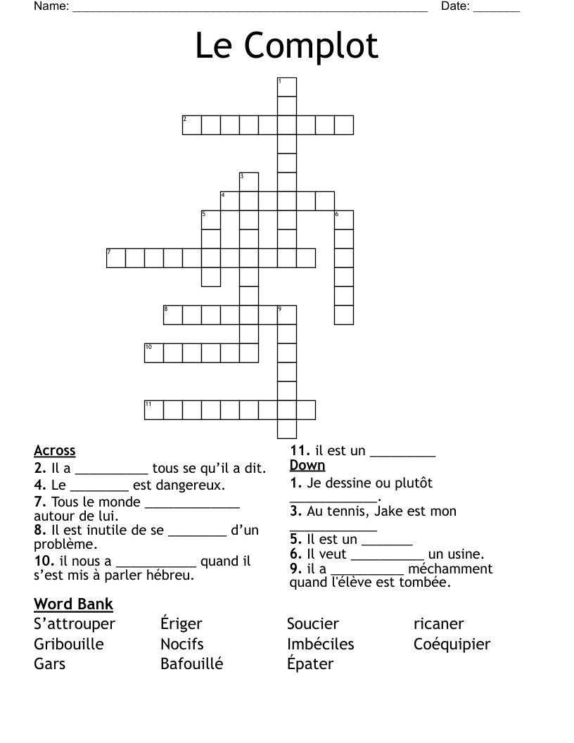 Le Complot Crossword