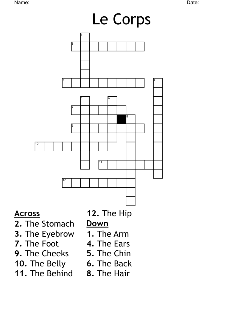 Le Corps Crossword