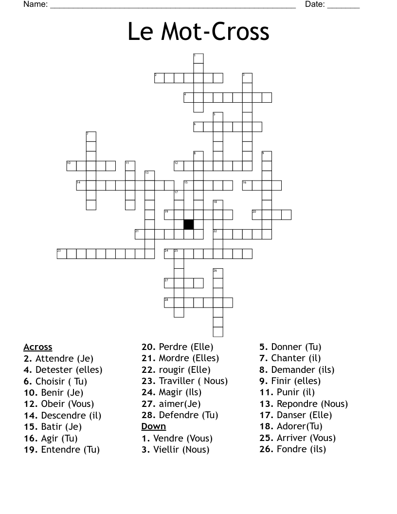 Le Mot-Cross Crossword
