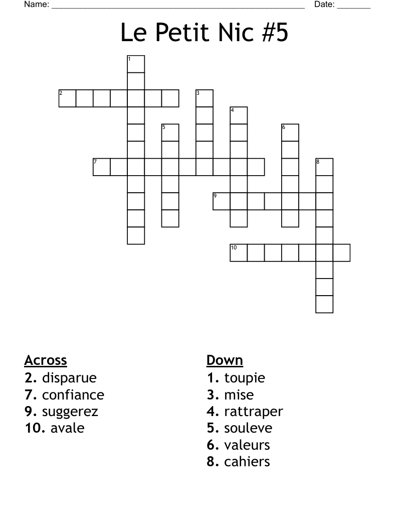 Le Petit Nic #5 Crossword