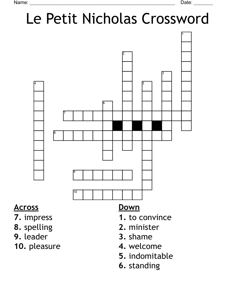 Le Petit Nicholas Crossword