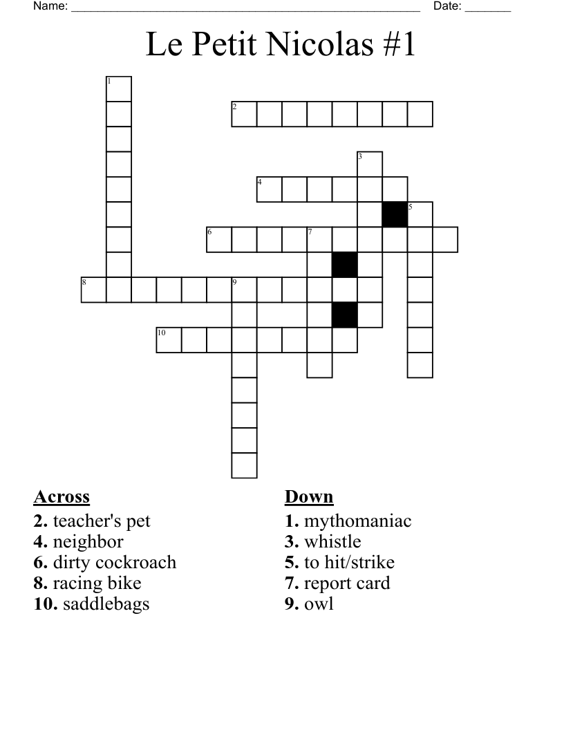 Le Petit Nicolas #1 Crossword
