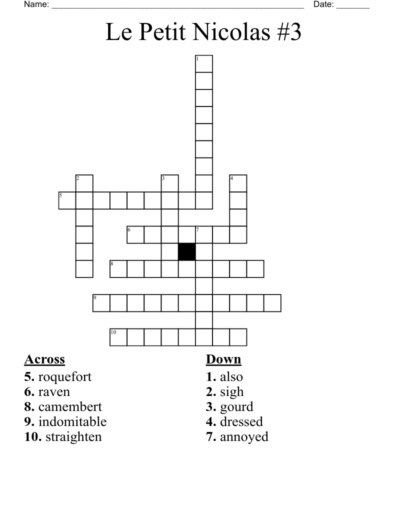 Le Petit Nicolas #3 Crossword