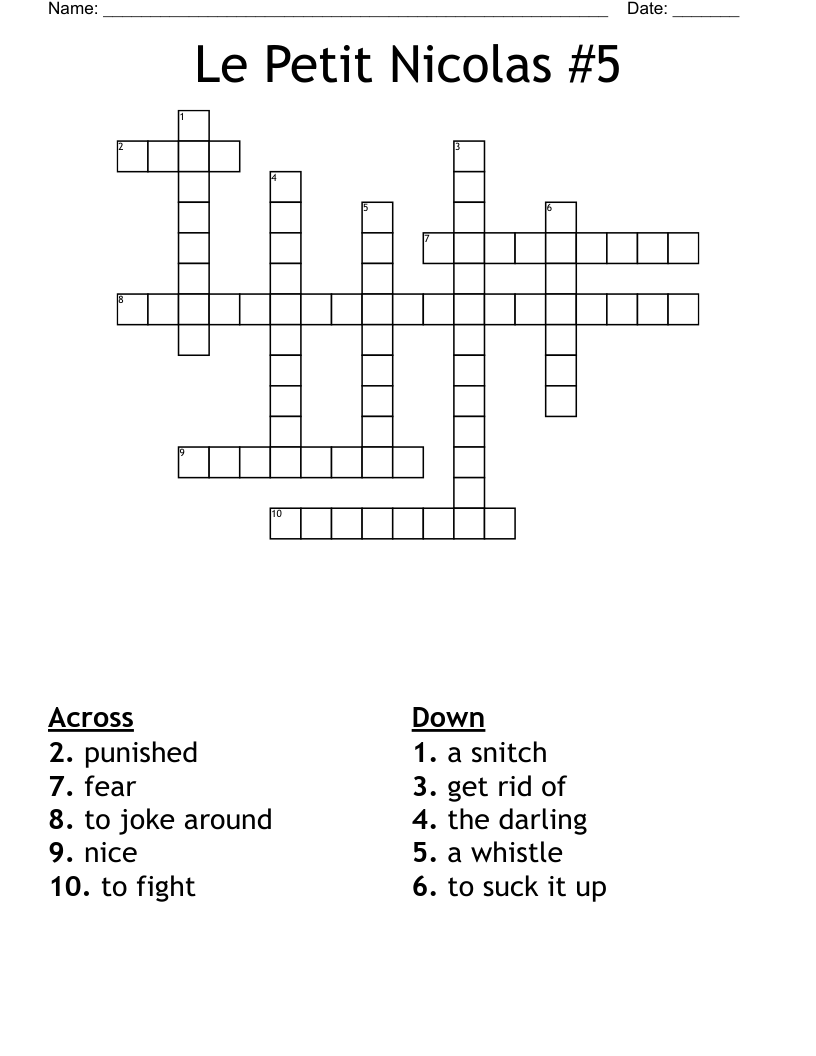 Le Petit Nicolas #5 Crossword