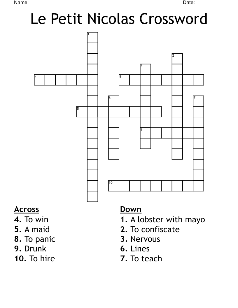 Le Petit Nicolas Crossword