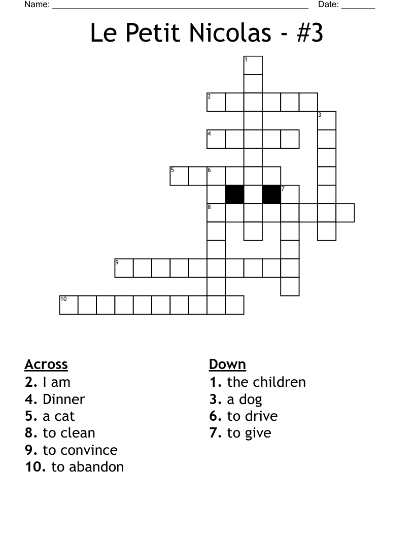 Le Petit Nicolas - #3 Crossword