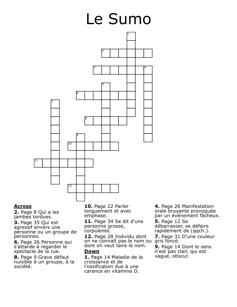 Le Sumo Crossword