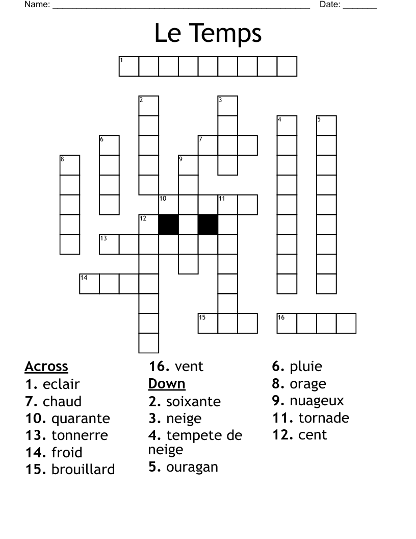 Le Temps Crossword