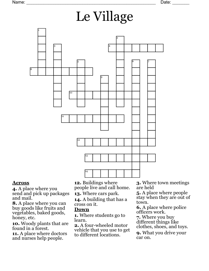 Le Village Crossword