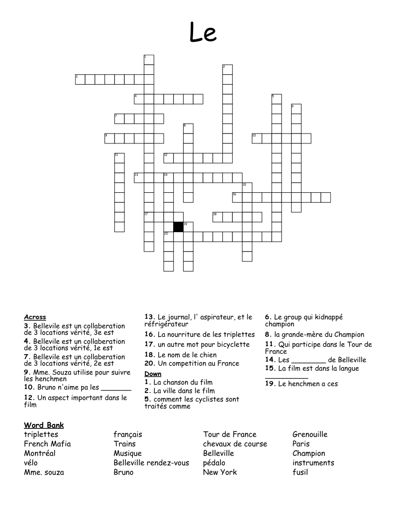 Le  Crossword