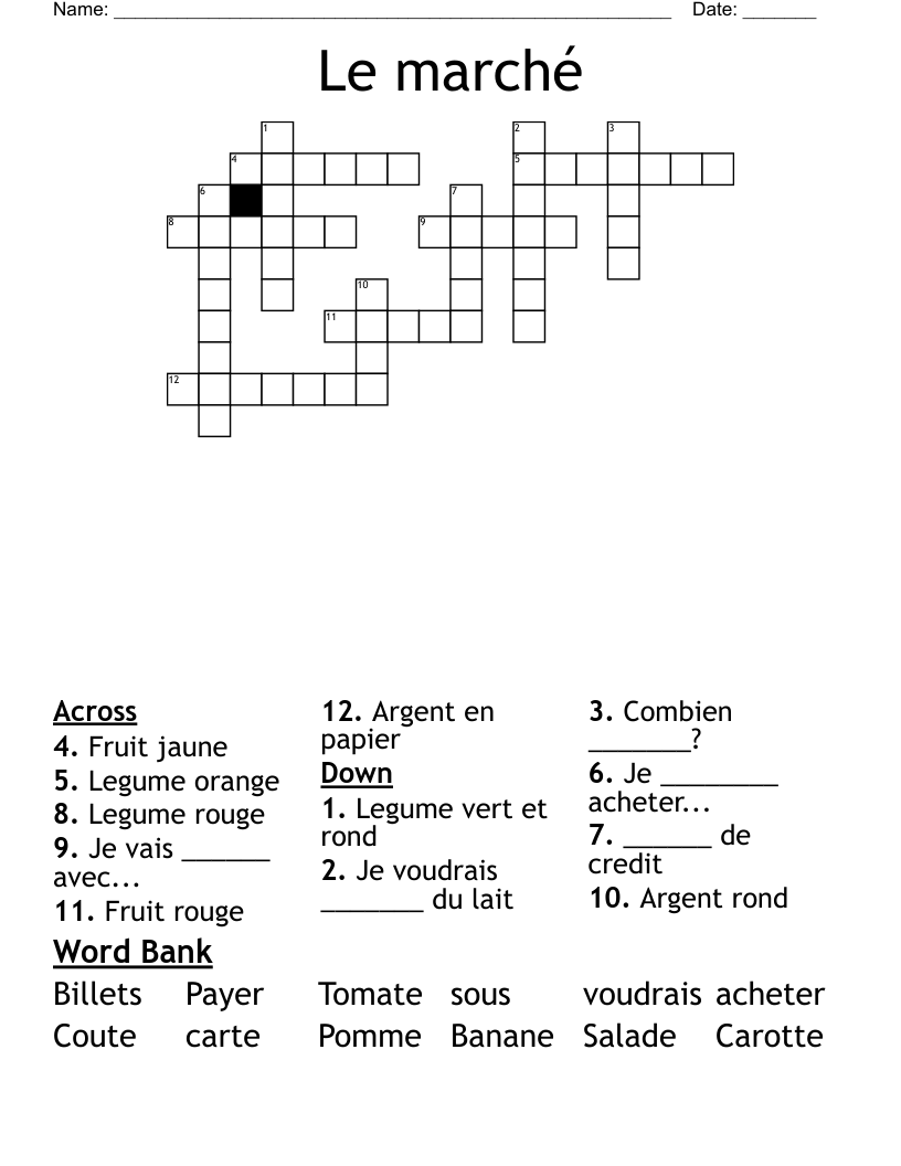 Le marché Crossword