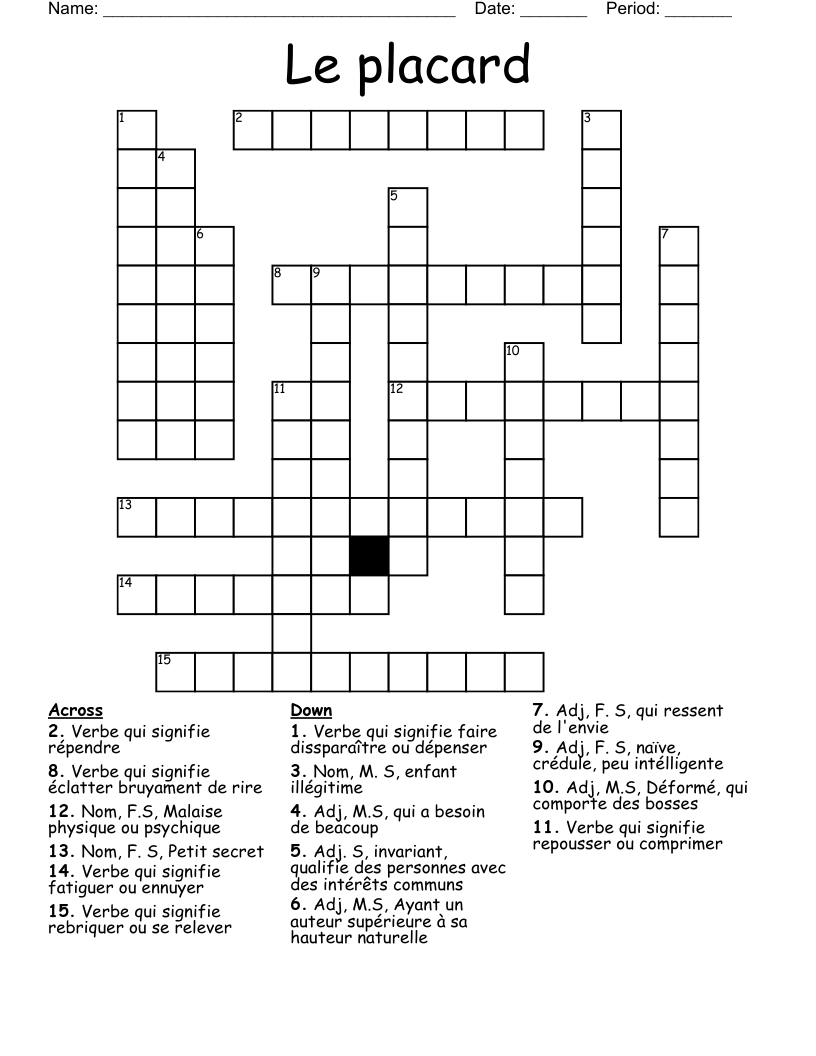 Le placard Crossword