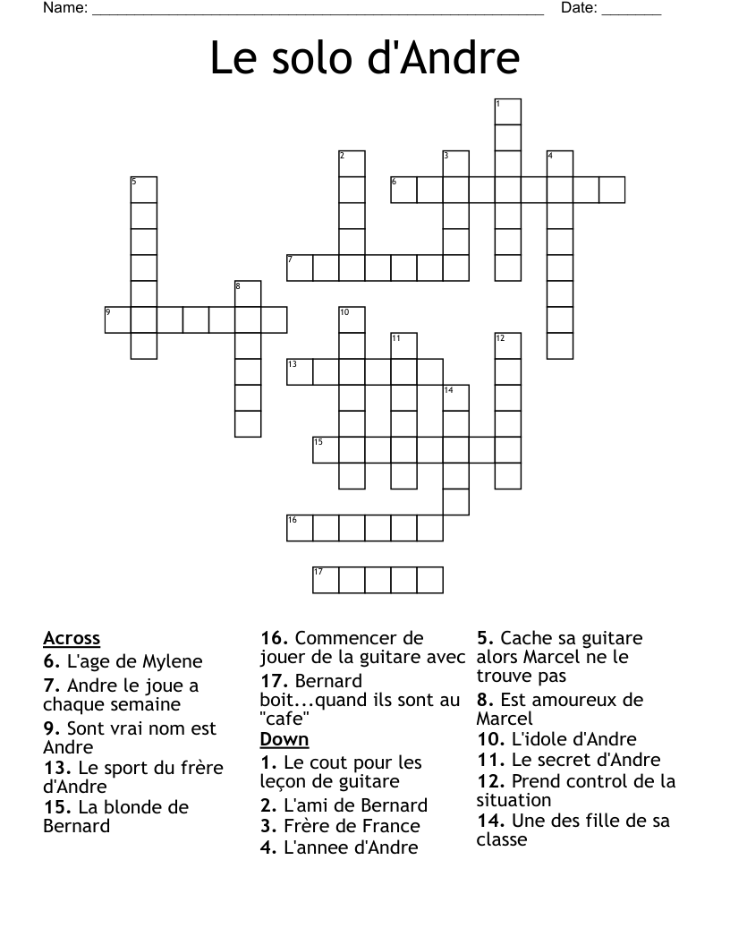 Le solo d'Andre Crossword