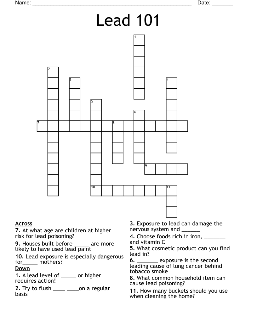 Lead 101 Crossword