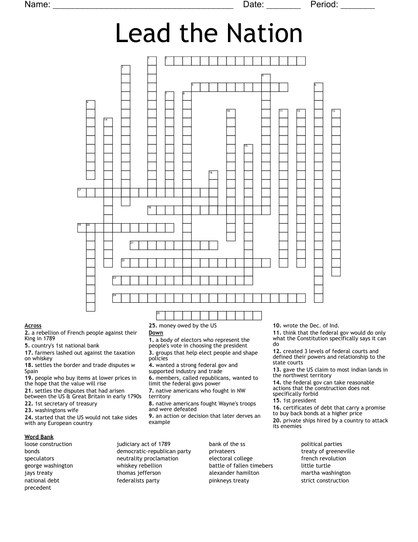 Lead the Nation Crossword