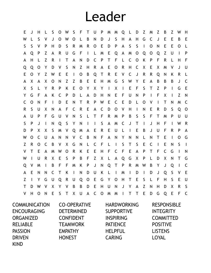 Leader Word Search