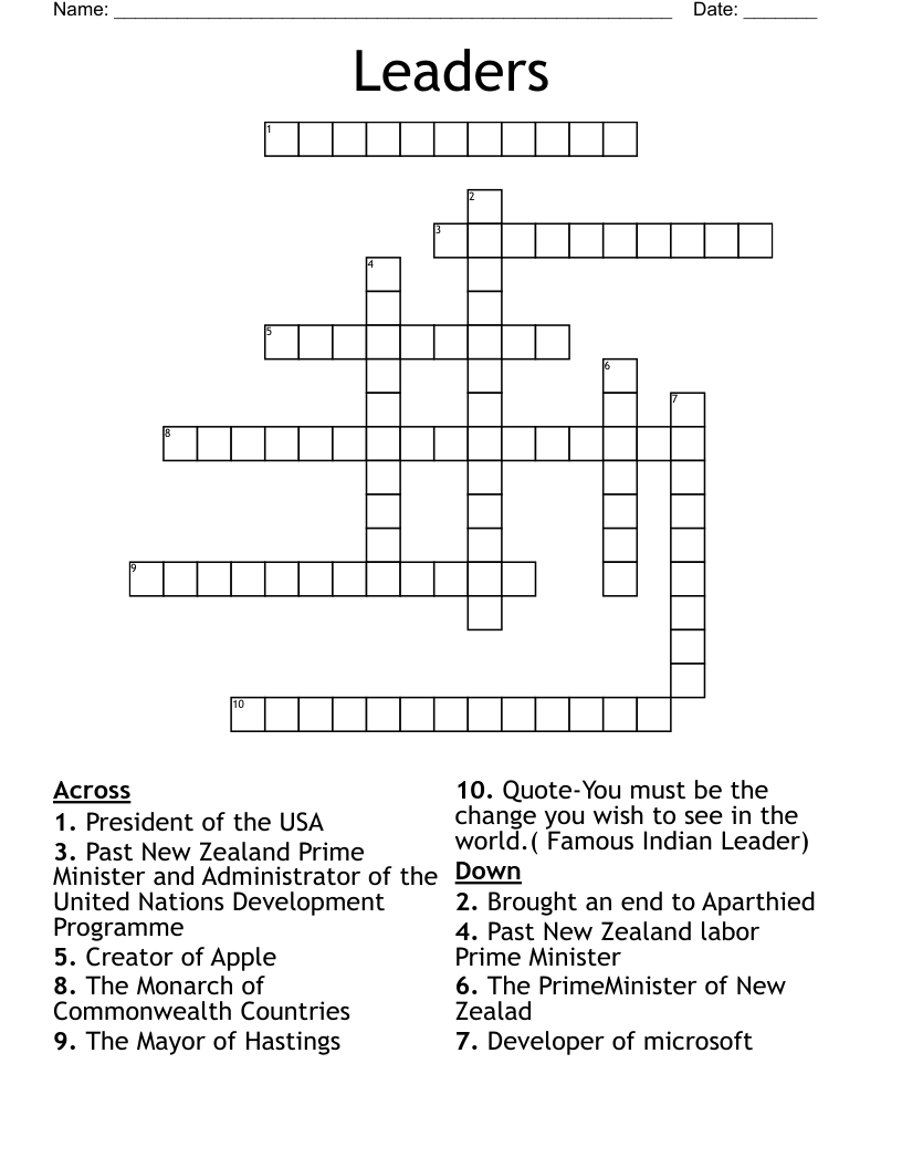 Leaders Crossword