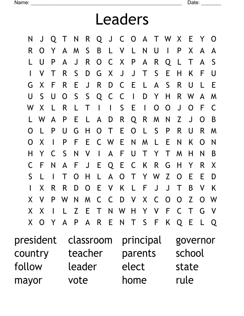 Leaders Word Search