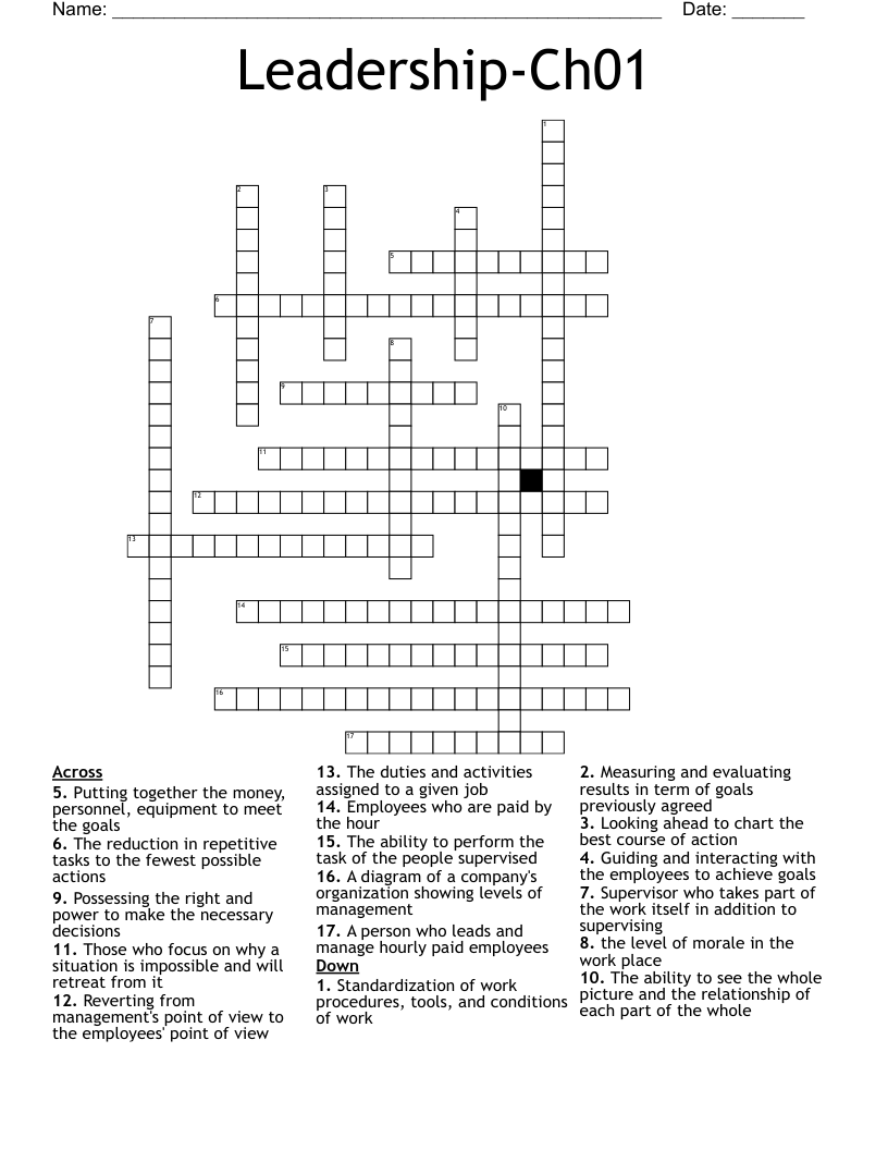 Leadership-Ch01 Crossword