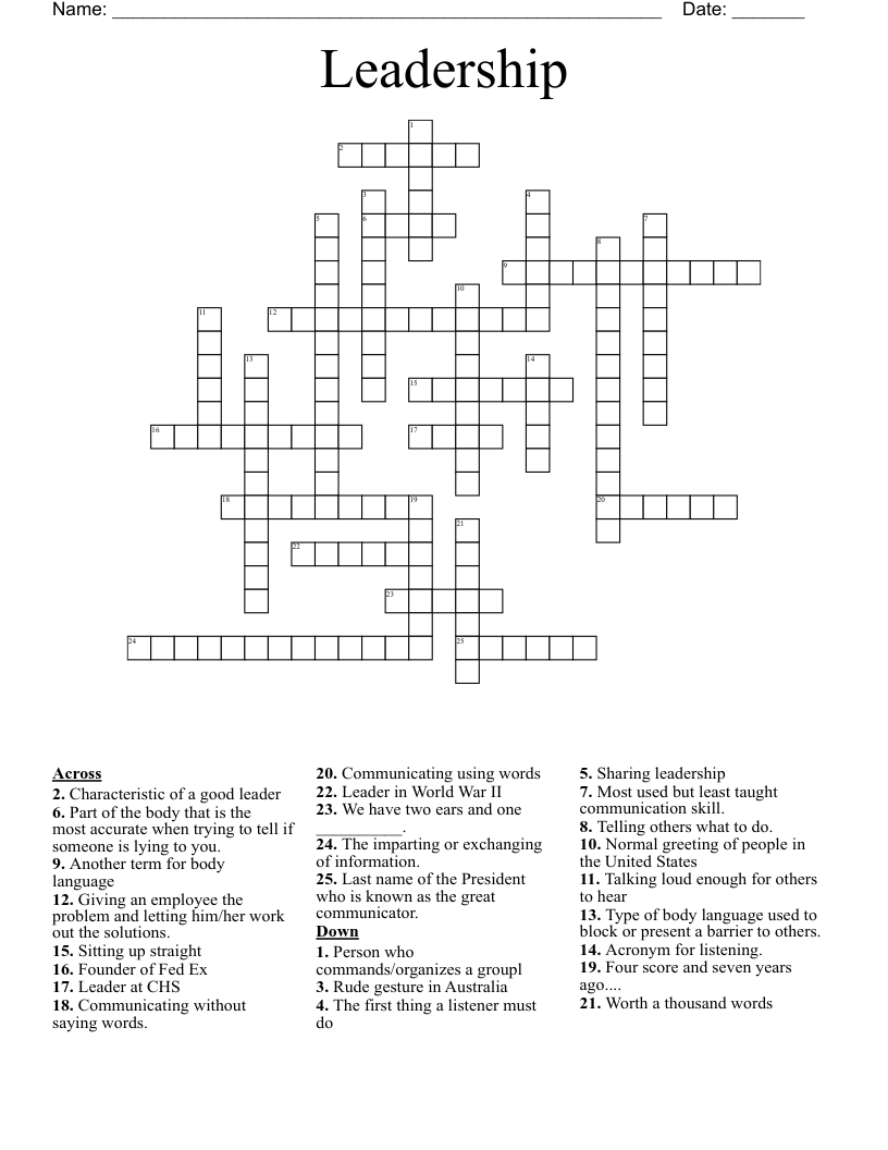 Leadership Crossword