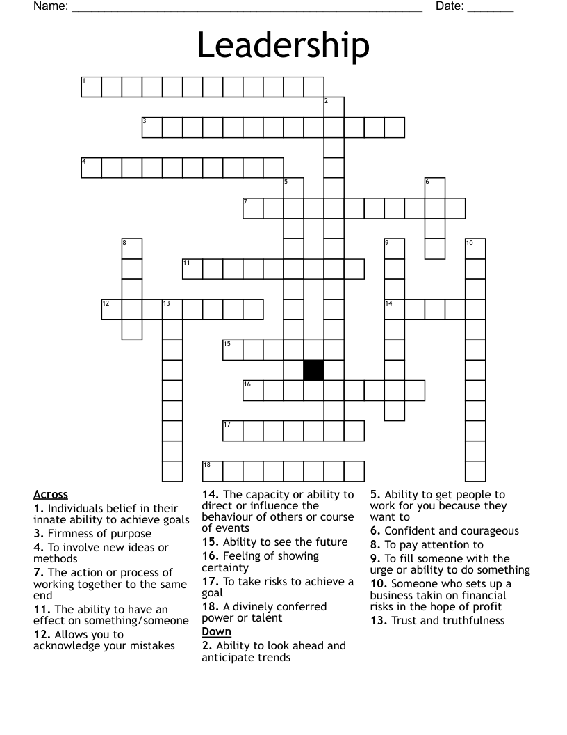 Leadership Crossword