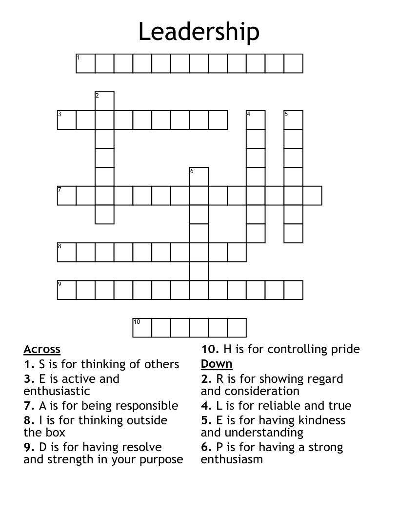 Leadership Crossword