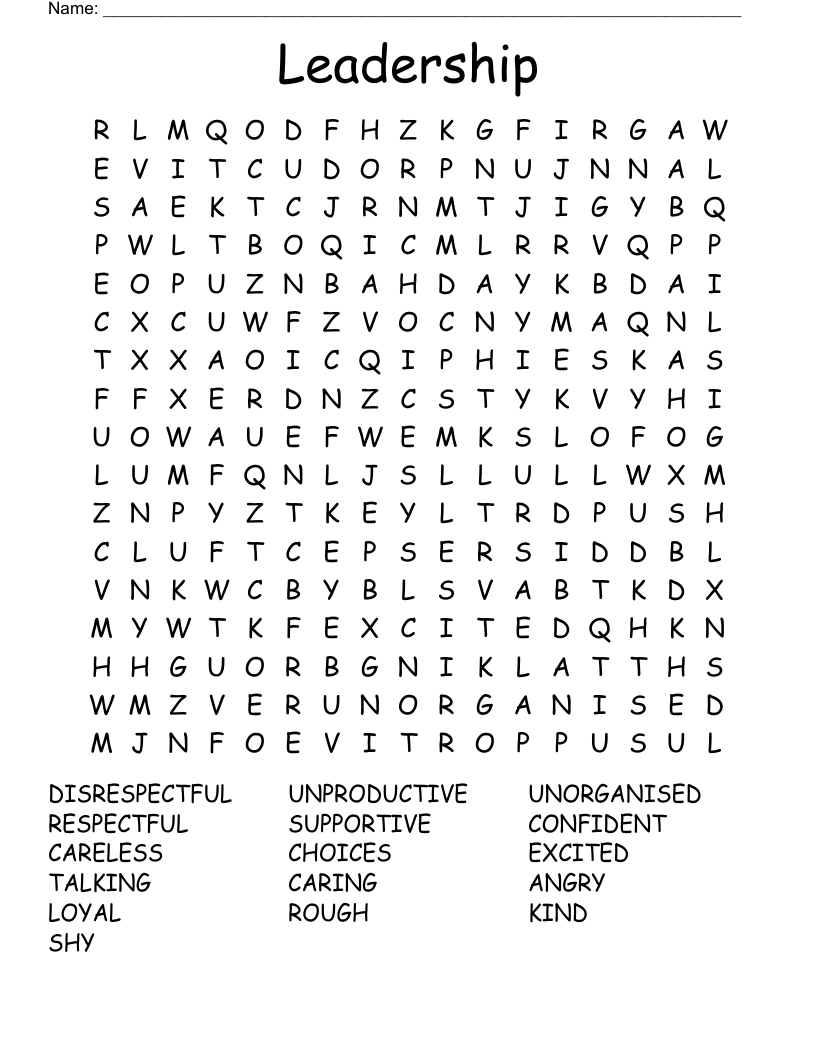 Leadership Word Search