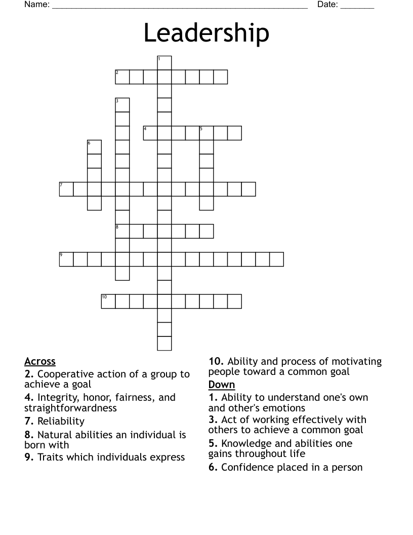 Leadership Crossword