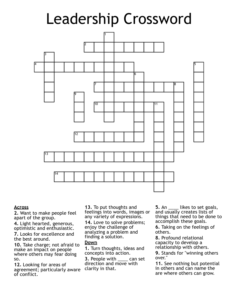 Leadership Crossword