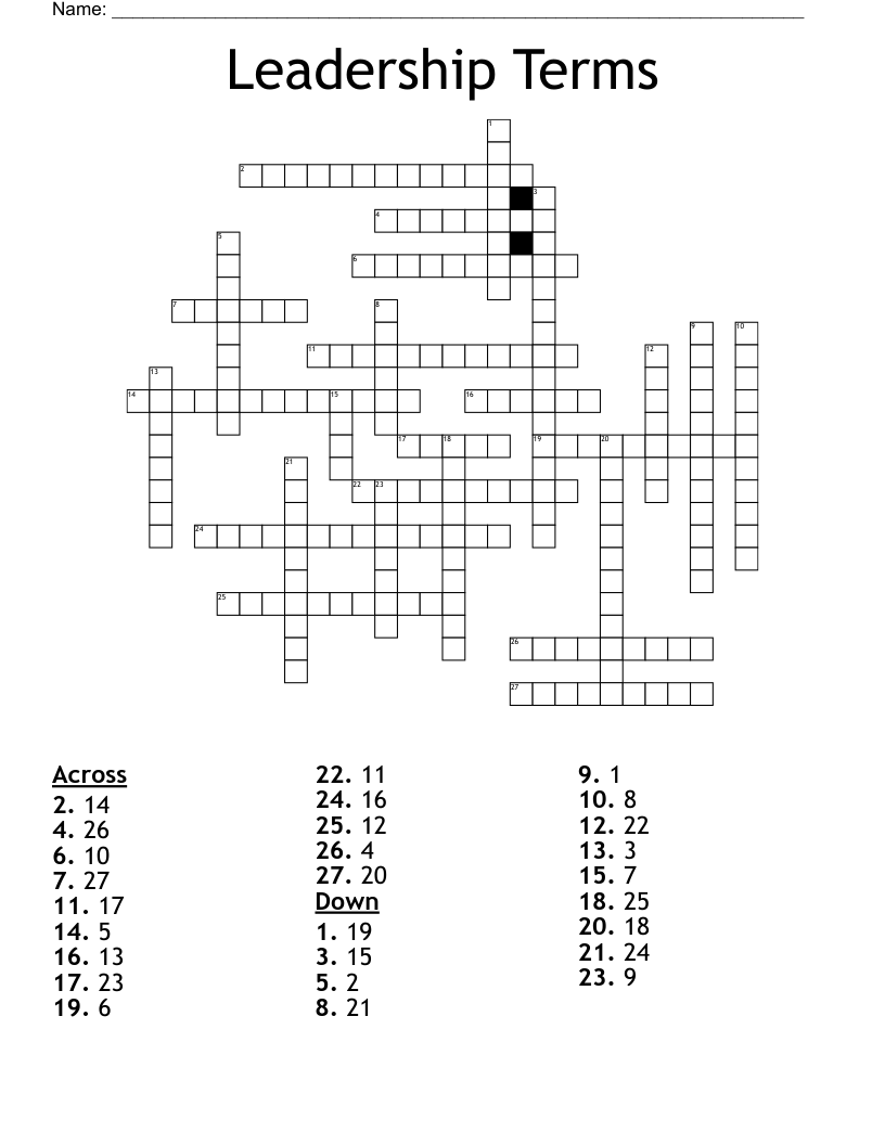 Leadership Terms Crossword
