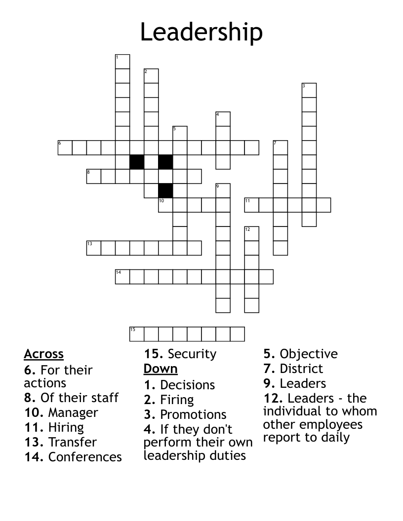 Leadership  Crossword
