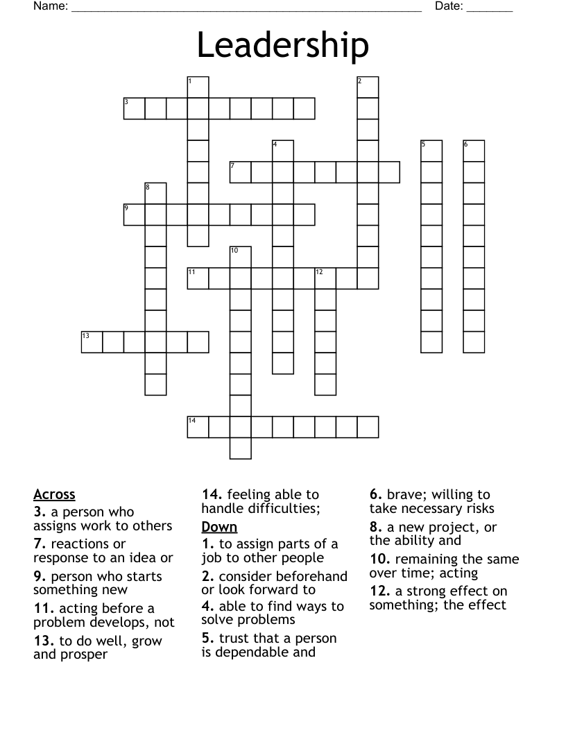 Leadership  Crossword