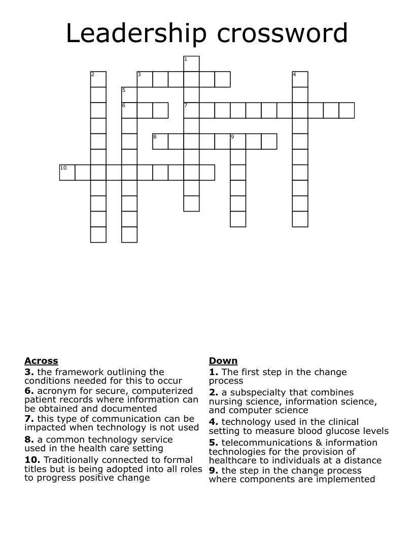 Leadership crossword