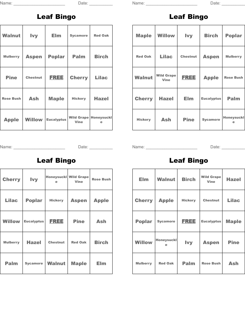 Leaf Bingo