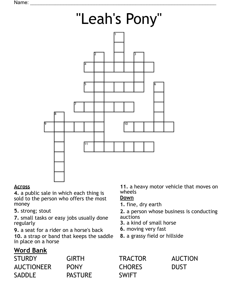 "Leah's Pony" Crossword