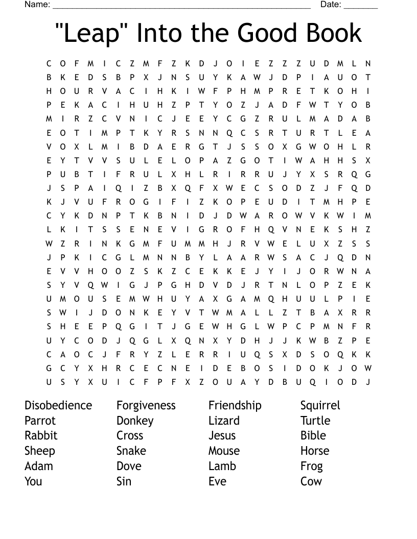 "Leap" Into the Good Book Word Search