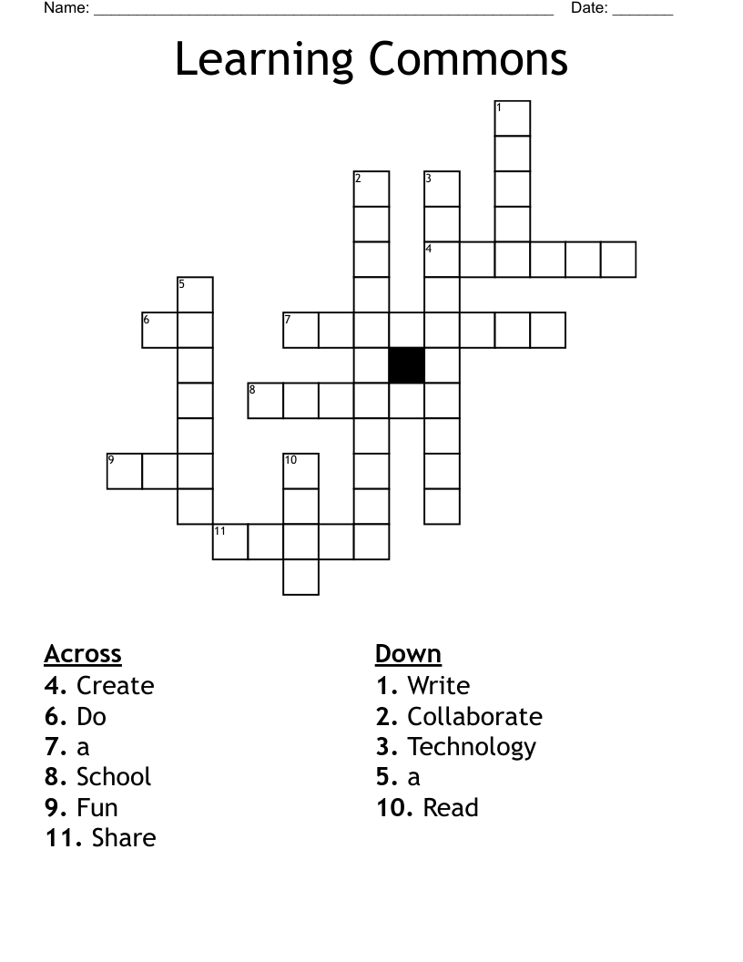Learning Commons Crossword