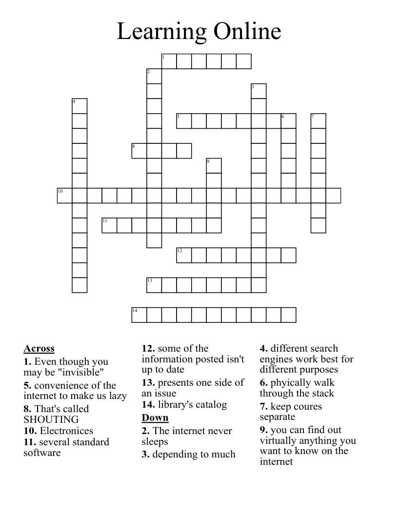 Learning Online Crossword