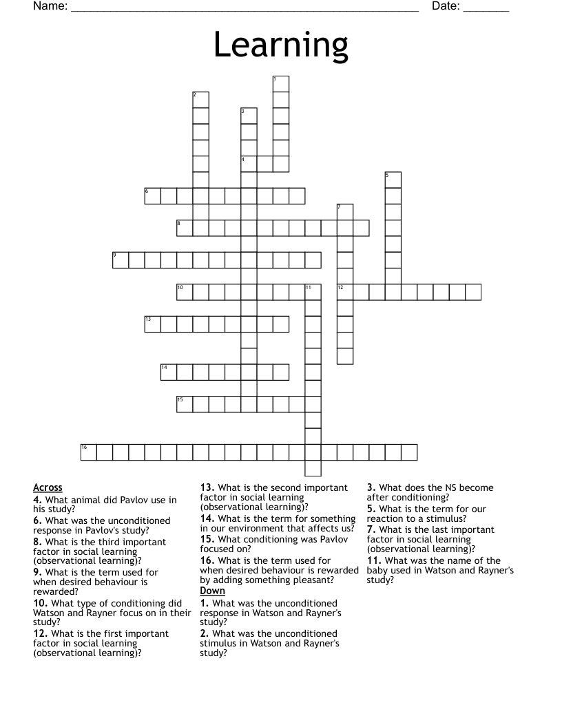 Learning  Crossword