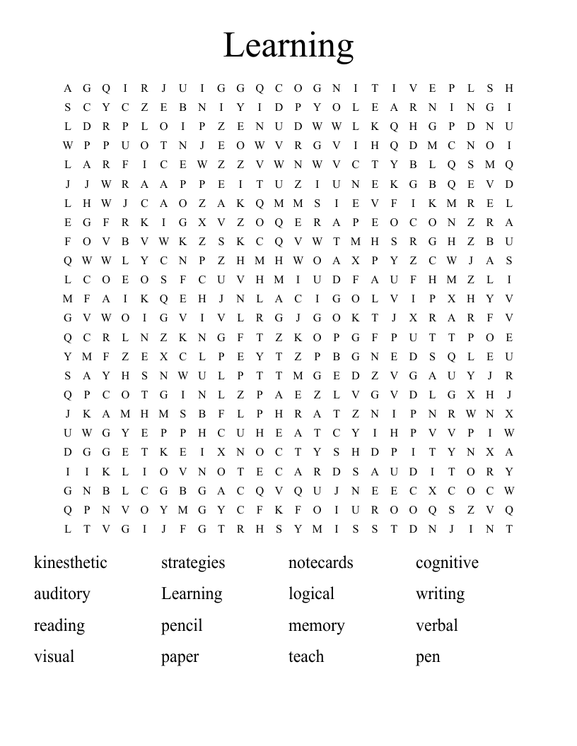 Learning  Word Search