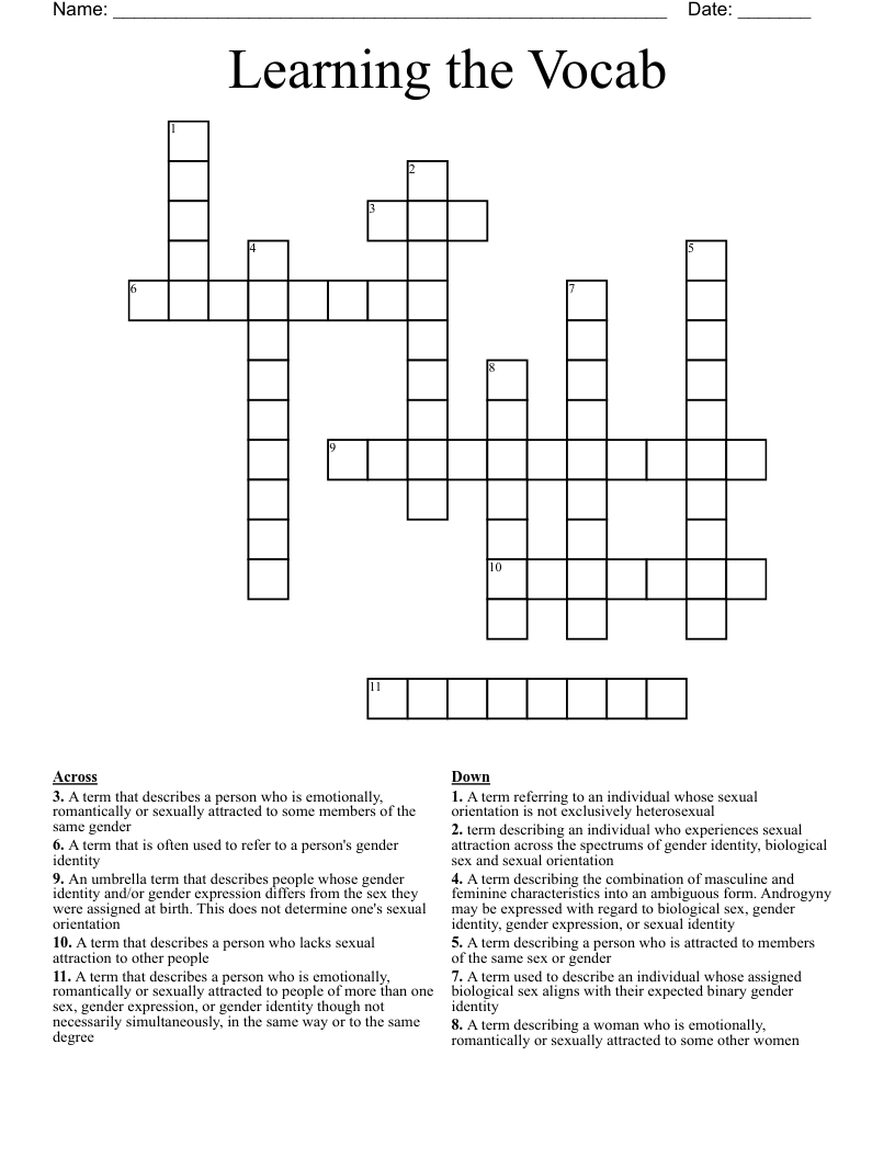 Learning the Vocab Crossword
