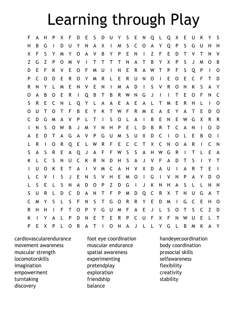 Learning through Play Word Search