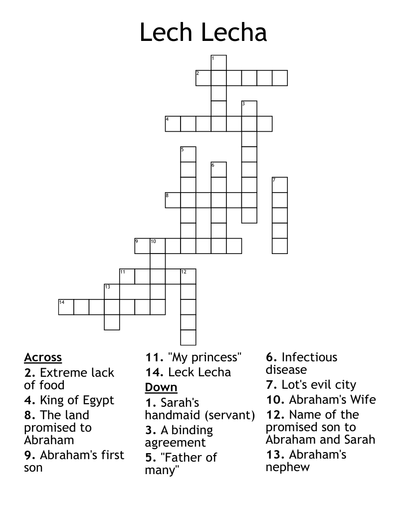 Lech Lecha Crossword