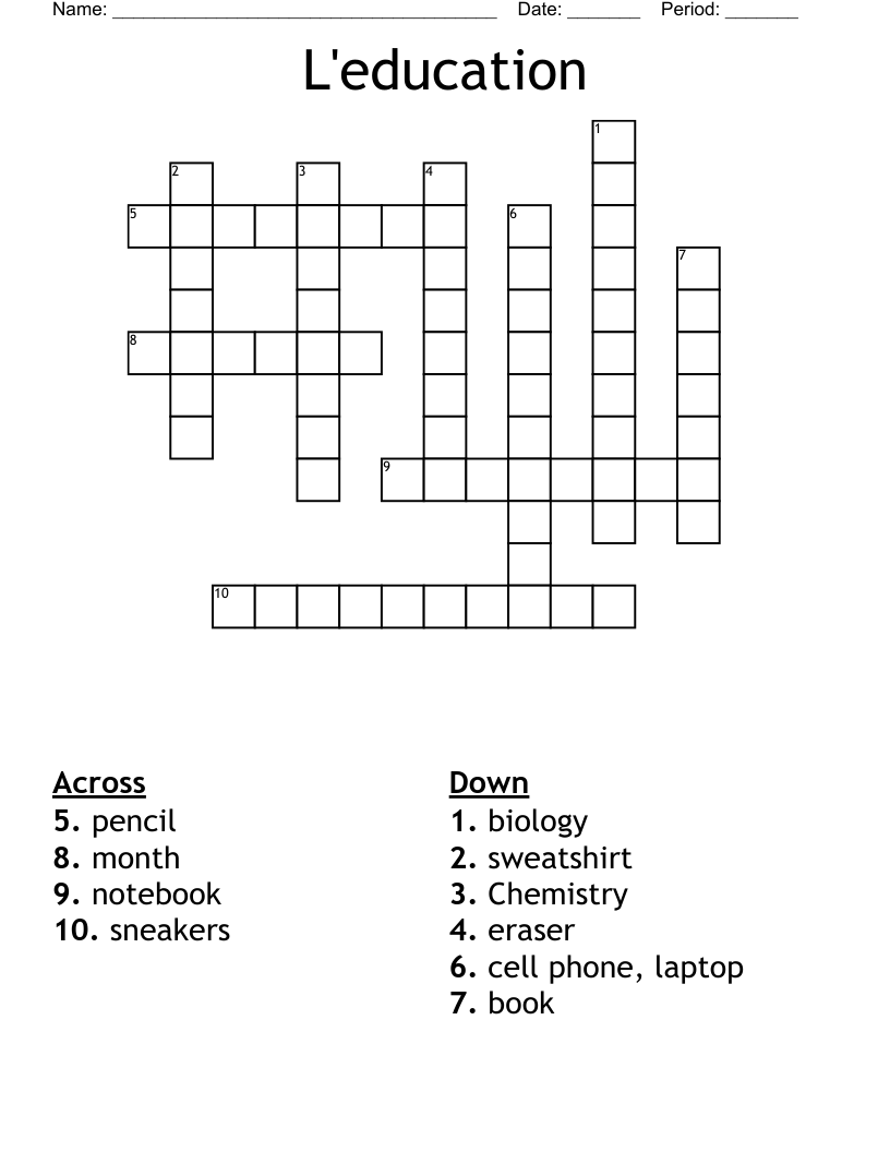 L'education Crossword