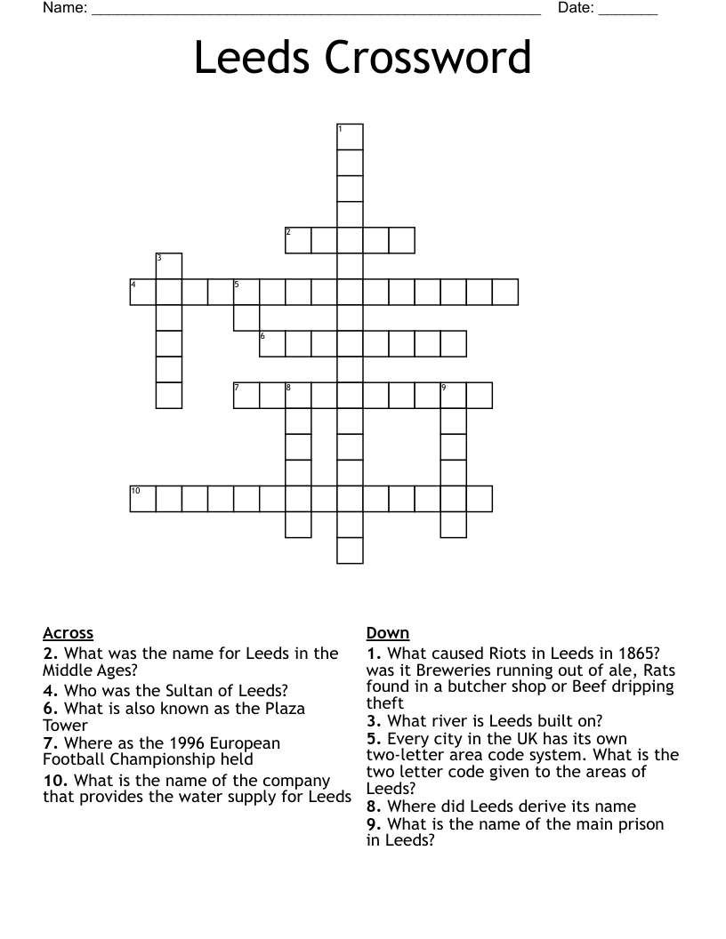 Leeds Crossword 
