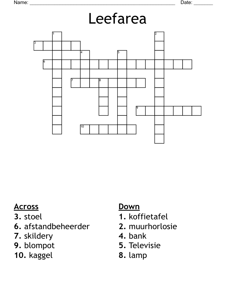 Leefarea Crossword