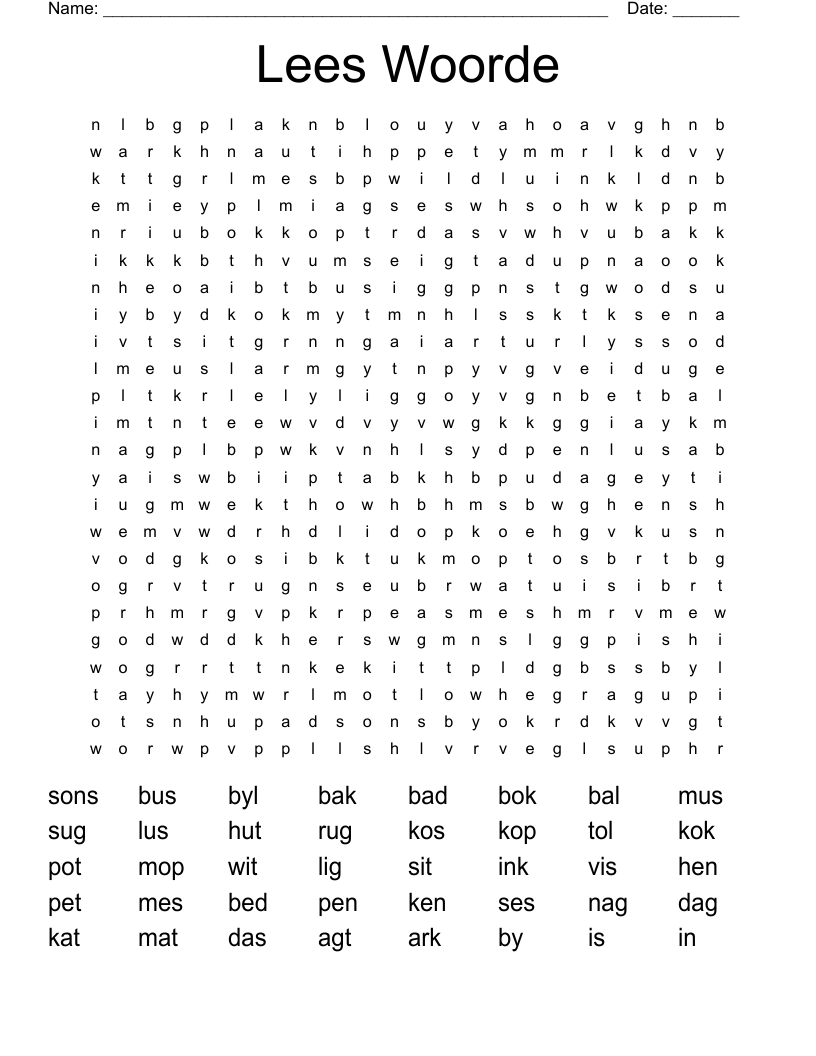 Lees Woorde Word Search