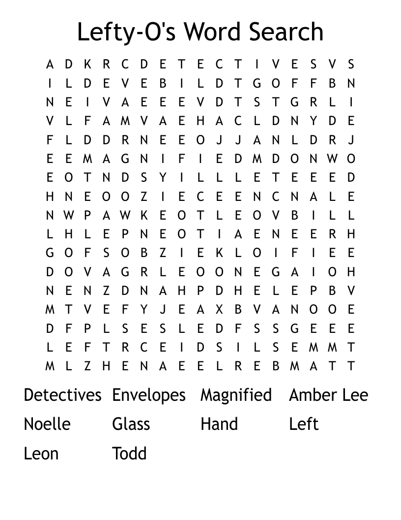 Lefty-O's Word Search