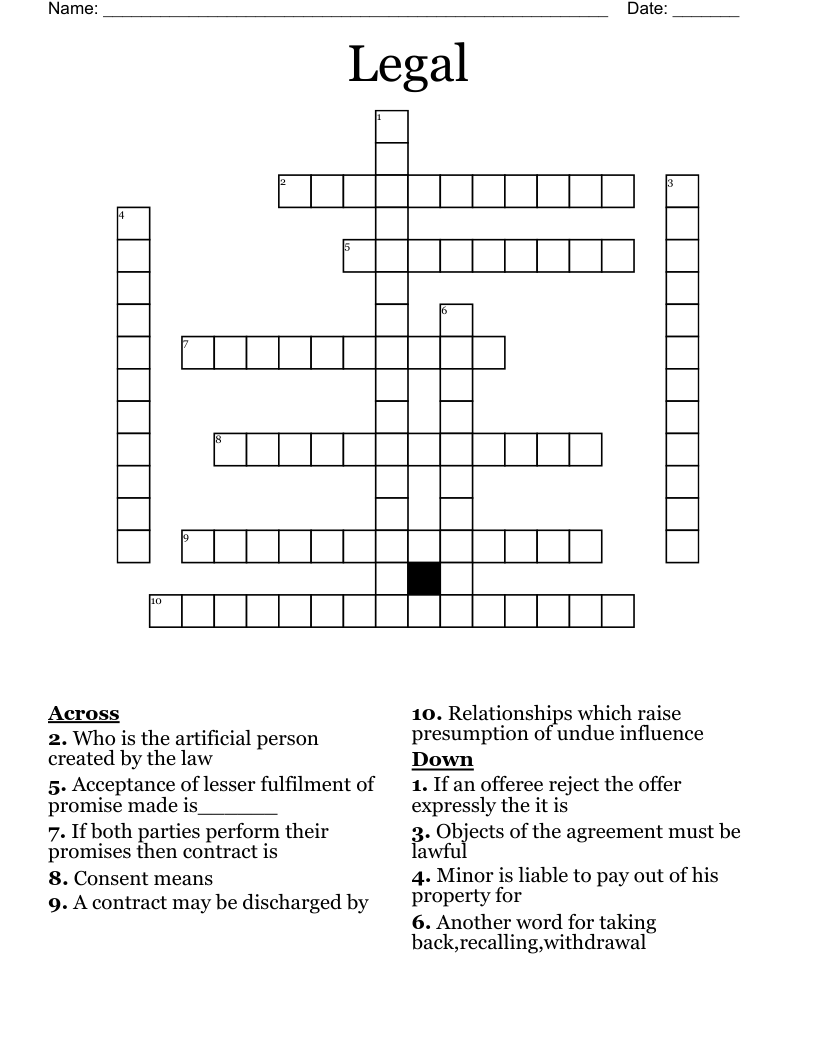 Legal Crossword