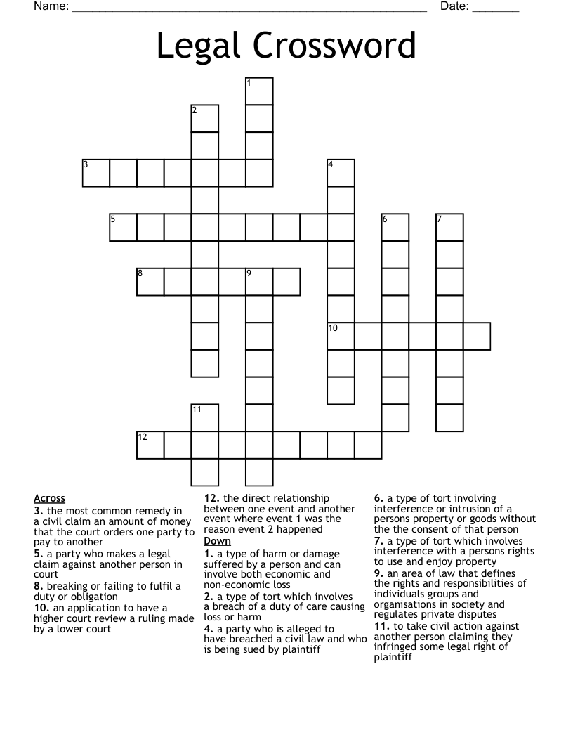 Legal Crossword 